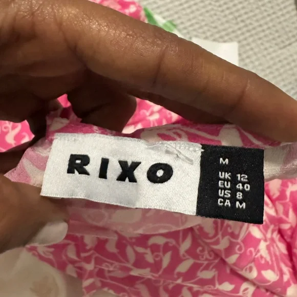 RIXO Lilita Tie-Detailed Ruched Silk-Crepe Mini Dress in pink Size M - Picture 8 of 10